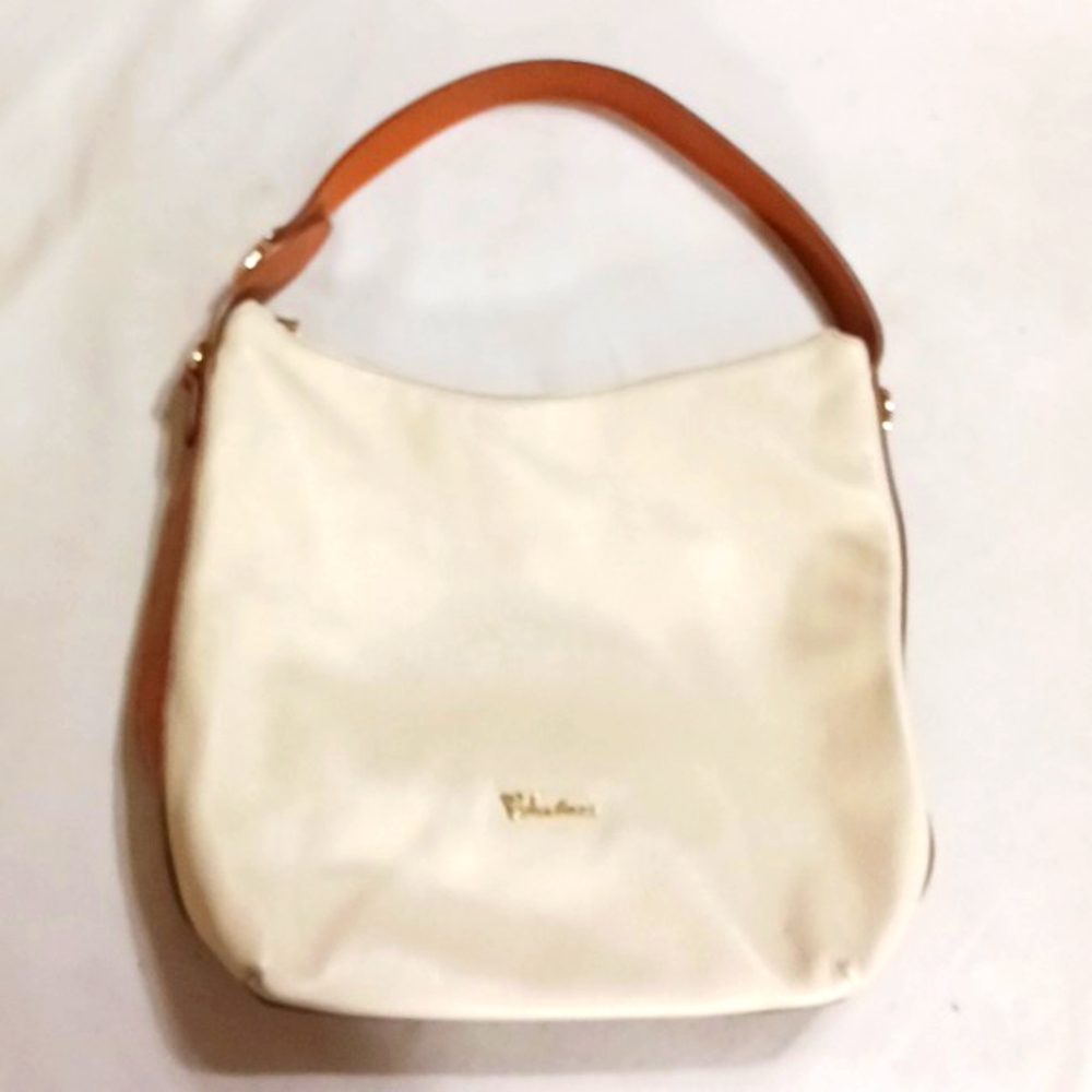 Valentina Cream and Brown Leather Crossbody Bag - Picture 11 of 11